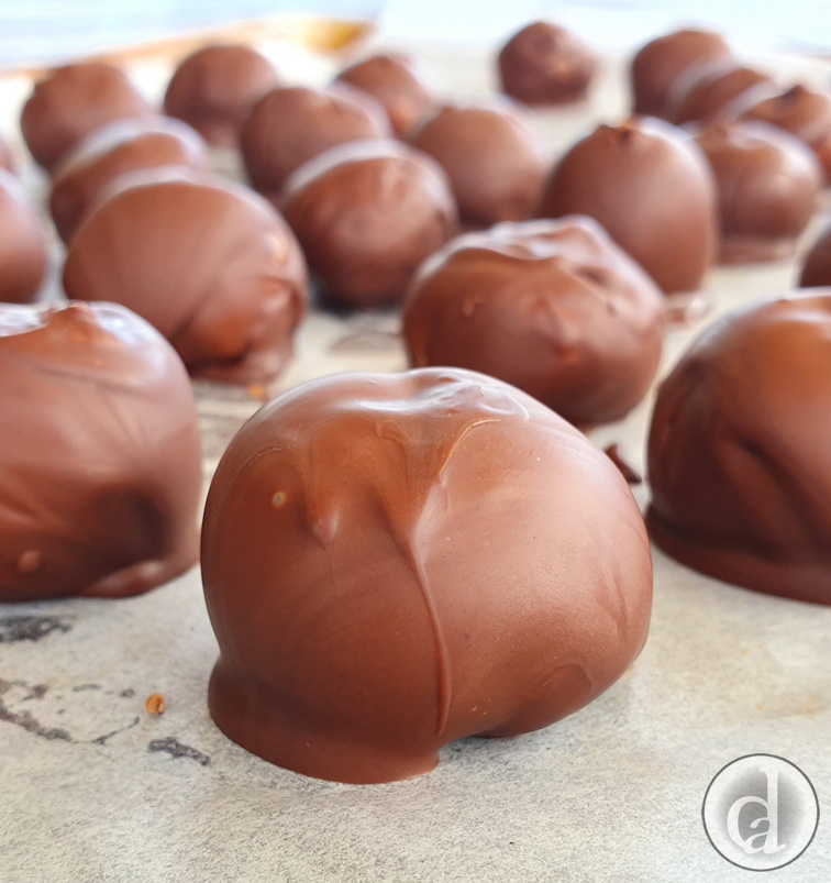 Thinly ;) coated in chocolate