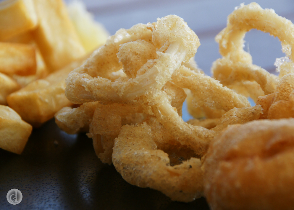 Garlic battered calamari rings