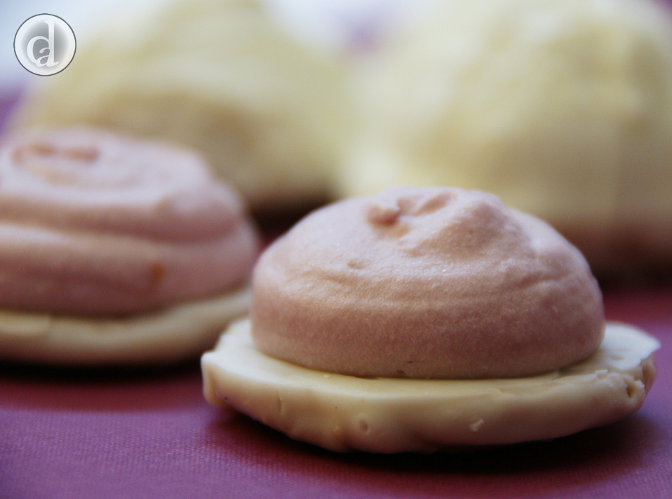 Piped raspberry & white chocolate truffle gb500011