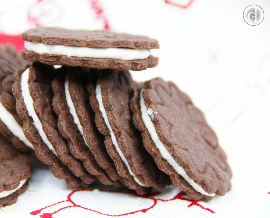 Ozzie-Os sandwiched with Vanilla creme icing