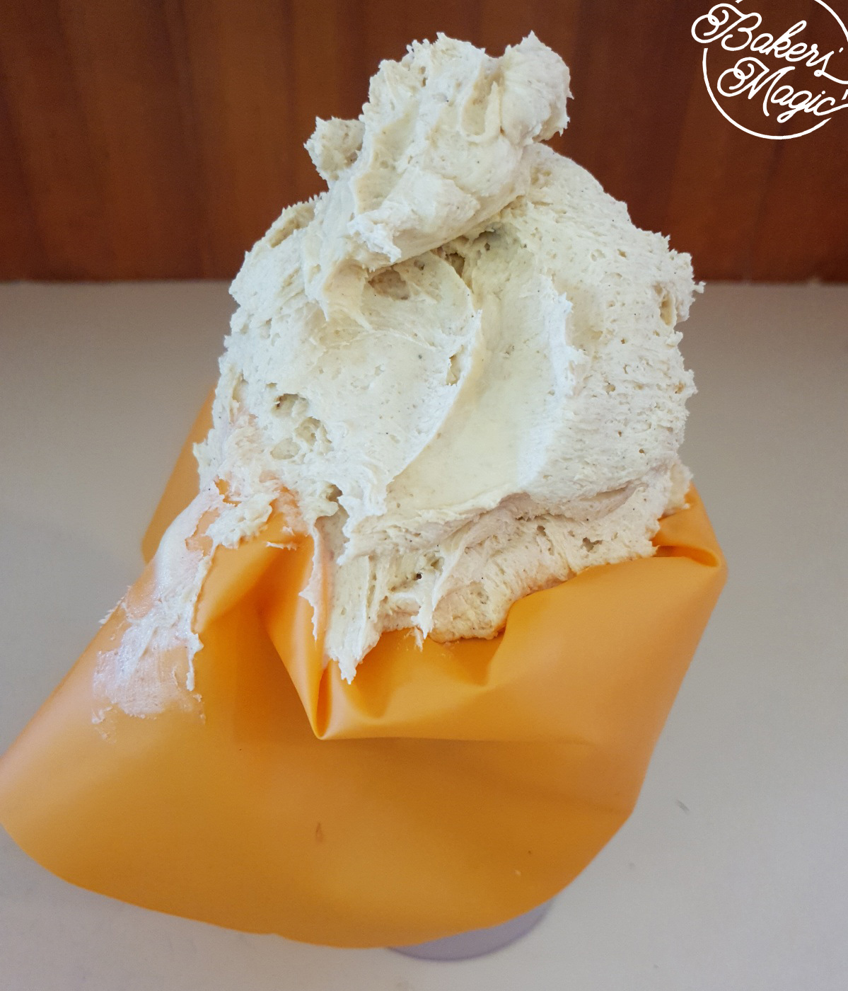 Nice and creamy dough, ready to be piped