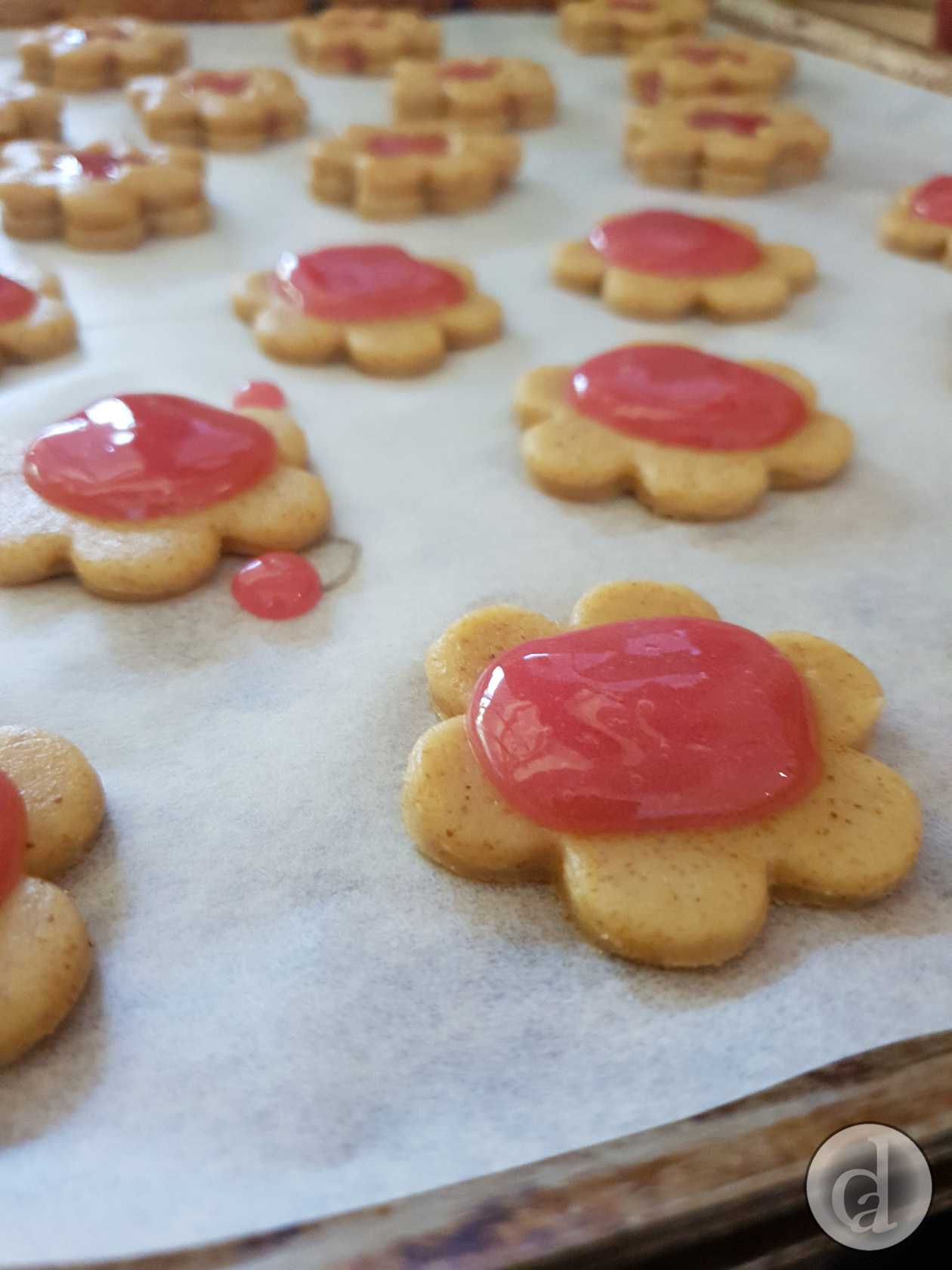 Putting on a dollop of jam