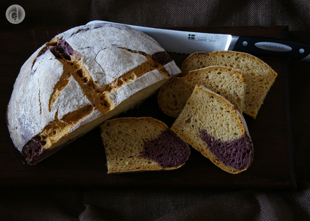 A little purple maize flour for contrast