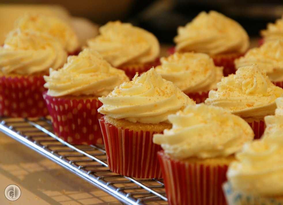 Orange fairy cakes with Orange Buttercream icing