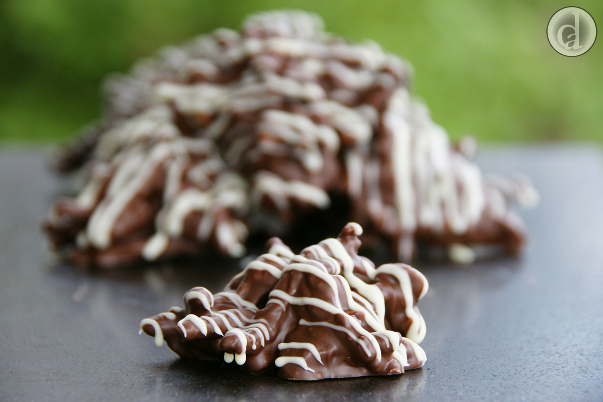 Chocolate and hazelnuts = deliciously crunchy spiders