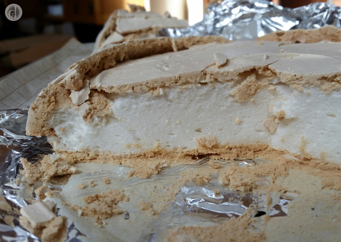 Baked at 90 C then at 150 C