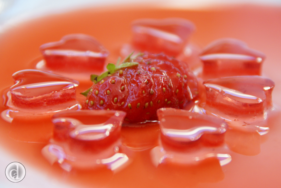 Strawberry topping with Strawberry and Rosewater hearts hearts300011