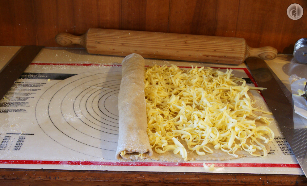 Rolling up the dough