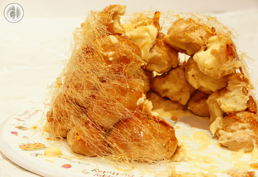Half eaten Croquembouche